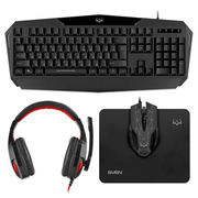 "GamingKeyboard&Mouse&MousePad&HeadsetSVENGS-4300,Black,USB/3.5mm,Mouse:Optical,upto3200dpi,8buttons;Keyboad:Fullsize,3-colorbacklight,FNkeys,10-keyrollover;Headset:20-20000Hz,30Ohm,105dB"