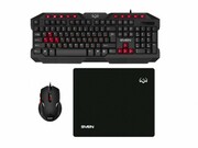 "GamingKeyboard&Mouse&MousePadSVENGS-9200,Multimedia,Spillresistant,WinLockBlack,USB,Optical,800-2400dpi,6buttons,Ambidextrous"
