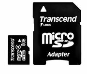 8GBMicroSDHC(Class4),SDadapter,Transcend"TS8GUSDHC4"(R/W:19/5MB/s)