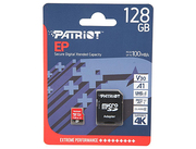 128GBPatriotEPSeriesMicroSDXCV30A1U3ExtremePerformance+AdapterMicroSD->SD,Read100MB/s,PEF128GEP31MCX(carddememorie/картапамяти)