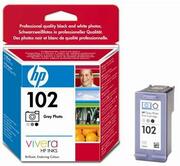HP№102GreyPhotoInkjetPrintCartridge(23ml)upto12010x15cmblackandwhitephotos
