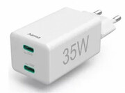 HamaFastCharger,2xUSB-C,PD/Qualcomm®,Mini-Charger,35W,white