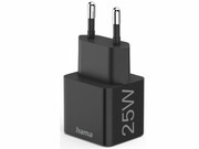 HamaFastCharger,USB-C,PD/Qualcomm®,Mini-Charger,25W,black