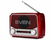 SpeakersSVENTunerSRP-525,Red,3W,FM/AM/SW,USB,microSD,flashlight,battery