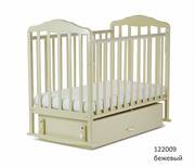 123009КроватьдетскаяБерёзкасмаятникомиящиком(автостенка,накладкаПВХ,бежевый)Размерложа1200х600мм