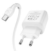 HocoN5FavorDualPortPD20W+QC3.0ChargerSet(Type-CTOType-C)(EU),White