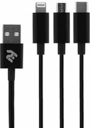2ECableUSB3in1Micro/Lighting/TypeC,5V/.4A,1.2m,black