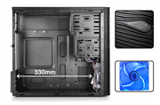 DEEPCOOL"WAVEV2"Micro-ATXCase,withoutPSU,fullyblackpaintedinterior,VGACompatibility:320mm,supportcablemanagement,3x2.5"DriveBays,1xUSB3.0,2xUSB2.0/Audio,Black