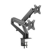 BrateckLDT25-C024StylishDualMonitorsGasSpringArm,for2monitors,Clamp-on,17"-27",+90°~-45°tilt;+90°~-90°swivel;360°rotate,VESA:75x75,100x100,ArmExtend:450mm,WeightCapacityperscreen6.5Kg