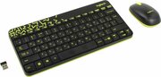LogitechWirelessDesktopMK240NanoUSB,Keyboard+Mouse,2.4GHznanoUSBreceiver,Black/ChartreuseYellow,Retail