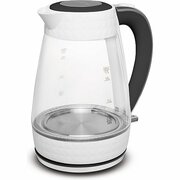 KettlePolarisPWK1704CGL,Glass,2200W,1.7l,concealedheatingelement,360°swivelbase,white