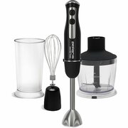 BlenderPolarisPHB1065,1000Wpoweroutput,mixingbowl0.6l,chopperbowl0.5l,whisk,footstainlesssteel,2speedlevelsplusturbolevel,black