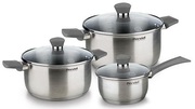 PotSetRondellRDS-820,Set,6pcs,pot2.8L/20cm,4.8L/24cmwithlid,ladle1.4L/16cmwithlid,Fest,stainlesssteel