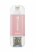 ФлешкаTranscendJetDriveGo300,64GB,Lightning/USB3.1,RoseGoldPlating,Classic