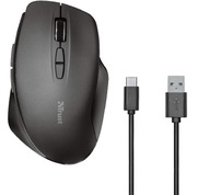TrustThemoRechargeableWirelessMouse,2.4GHz,Microreceiver,800/1600/2400dpi,7button,rechargeablebatteryupto40days,USB,Black