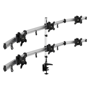 Armfor6monitors15"-24"-VisionMountsVM-MP260CBlack,DeskClamp/Grommet,,Aluminumstructure,Max.Load:0-5kg,Fineheightadjustment,VESA75/100