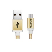 Sync&ChargemicroUSBcableADATA,Golden,100cm,Aluminum,NylonBraidedjacket,HighQuality,Reversibledesign