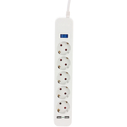 "SurgeProtector5Sockets,3.0m,Sven""SF-05LU"",2USBportscharging(2.4A),White-http://www.sven.fi/ru/catalog/filter/sf-05lu.htm"