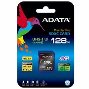 128GbPremierProSDXC/SDHCUHS-IU3Class10,ADATAClass10,Waterproof,Shockproof,Magnetproof