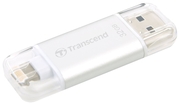 32GBUSB3.1TranscendJetDiveGo300,Sliver,USBflashdrivewithLightningOTG(On-The-Go),Lightning:upto20MB/s/USB3.1Gen1:upto130MB/s,AppleMFiCertifiedLightning,supportJetDriveGoApp,One-touchbackup,Plastic