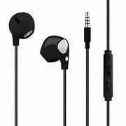 PuroIPHF21BLKEarphoneRoundCableW/Spiral/Button/Mic./Vol.Black
