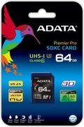 64GbPremierProSDXC/SDHCUHS-IU3Class10,ADATAClass10,Waterproof,Shockproof,Magnetproof