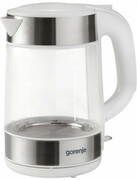 "KettleGorenjeK17GWE,Glass,2200W,1,7l,concealedheatingelement,360°swivelbase,white"