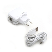 PlatinetPLCU2WWALLCHARGER2xUSB3,4A+microUSBcable1mWHITE