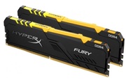 32GB(Kitof2*16GB)DDR4-2666KingstonHyperX®FURYDDR4RGB,PC21300,CL16,1.2V,1Rx8,Auto-overclocking,AsymmetricBLACKheatspreader,DynamicRGBeffectsfeaturingHyperXInfraredSynctechnology,IntelXMPReady(ExtremeMemoryProfiles)