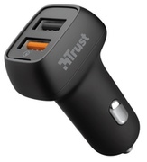 USBCarCharger-TrustQmax30WUltra-FastDualUSBCarChargerwithQC3.0,Fast-chargewithupto12Wpowerorultra-fastchargewith18WpowerandQuickCharge3.0,Totaloutputpower(max):A,W30