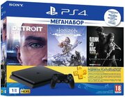 ConsolaSONYPlayStation4Slim1TB+HZD+DET+TLOU+PSPIus3MBlack