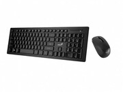 (31340001402)GeniusSlimStar8008WirelessandSmart2.4GHzKeyboard&Mouse,Ultra-slimKeyboard+Mouse(1000dpi),PremiumDesign,USB,Black