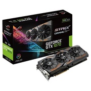 VGAcardPCI-EASUSSTRIX-GTX1070-O8G-GAMINGNVIDIAGeForceGTX1070,8GBDDR5256-bit,Engine1506/1683MHz,Memory8008MHz,ActiveCoolingDVI-D,HDMI2.0x2,DPx2.