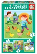 ПазлEducaProgressivePuzzlesFarmanimals6+9+12+16