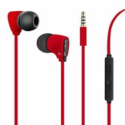 PuroIPHF20REDEarphoneFlatCableW/Button/Mic/Vol."Fine"Red