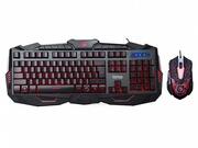 MARVO"KM400",BacklitGamingKeyboard&MouseCombo,Keyboard:114keys,10-multimediakeys,3-colorlightings;Mouse:800/1200/1600/2400dpiadjustable,Opticalsensor,6buttons,7colorscyclinginbreathingmode,Braidedcable,USB,Black
