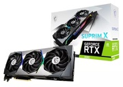 ВидеокартаMSIGeForceRTX3080SUPRIMX10GLHR/10GBGDDR6X320Bit1905/19000Mhz,Ampere,PCI-EGen4,1xHDMI,3xDP,TRIFROZR2SThermalDesign:TORXFan4.0/ZeroFrozr/CorePipe/Fin+AirflowControl,CopperBaseplate,DualBios,GrapheneBackplate,RGB