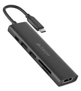 DockingStationA4Tech6-IN-1,HDMI,2xUSB3.0,TypeC,PD100W,SD/TF,Aluminum,AshGrey