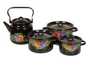 Наборкастрюль(1.5л/2.9л/3.9л/чайн.3,5л)ВологдаСтальэмаль1с142/1-4