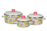 Наборкастрюль(1.5л/3л/5л)ЦветочнаяфантазияСтальэмаль1KB081M-1