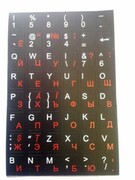 Наклейки(РусскиеБуквы)наклавиатуручерныйфонскраснымиибелымибуквами