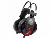 MARVO"HG8914",GamingHeadset,Microphone,50mmdriverunit,Volumecontrol,Adjustableheadband,BlueandOrangeillumination,2x3.5mmjack,USB-forillumination,cable2.3m,Black-Red