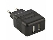 EsperanzaEZ114DualUSBTravelCharger,INPUT110/240V,2xUSBcharger5V/2.1A,Black