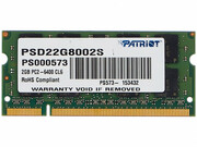 2GBDDR2-800SODIMMPatriotSignatureLine,PC6400,CL5,2Rank,Double-Sidedmodule,1.8V