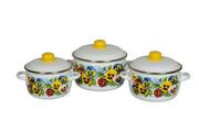 Наборкастрюль(1.5л/2л/4л)АнютиныглазкиСтальэмаль1KA071M-3