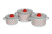Наборкастрюль(1.5л/2л/3л/4л/5л)КрасныйгорохСтальэмаль1KB011M-2