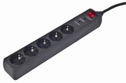 SurgeProtectorGembirdwithUSBcharger,5sockets,1.5m,upto250VAC,16A,USB2A,black