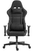 LumiGamingChairwithHeadrest&LumbarSupportCH06-14,Black,MeshFabric,2DArmrest,SteelFrame,350mmNylonPlasticBase,PUHoodedCaster,100mmClass3GasLift,WeightCapacity150Kg