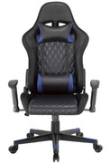LumiGamingChairwithHeadrest&LumbarSupport&RGBLightsCH06-30,Black,PVCLeather,2DArmrest,SteelFrame,350mmNylonPlasticBase,NylonCaster,80mmClass4GasLift,WeightCapacity150Kg