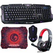 MARVOCM400GamingStarterKit4-in-1WiredGamingKeyboard&Mouse,Headser,MouPad
